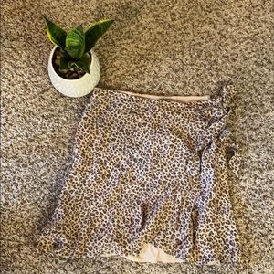 Abercrombie Cheetah Ruffle Wrap Skirt